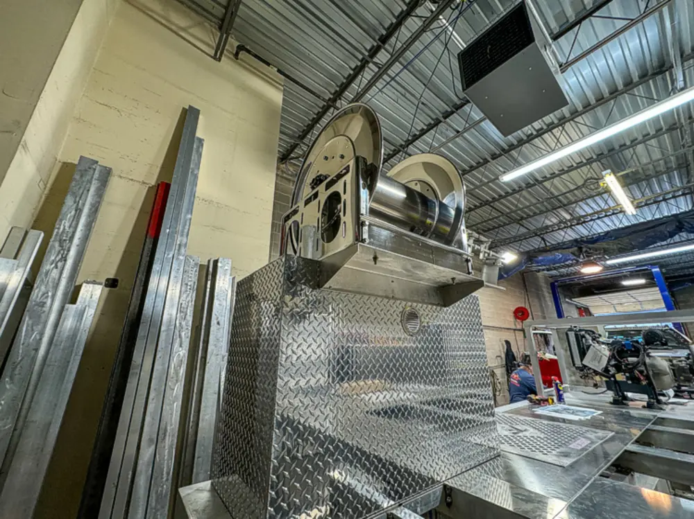 Pump and plumbing components during installation, photo 163 of 303.